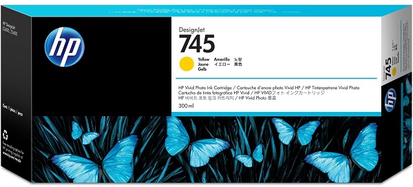 Mực in HP 745 300-ml DesignJet Yellow Ink Cartridge (F9K02A)