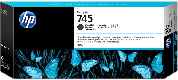 Mực in HP 745 300-ml DesignJet Matte Black Ink Cartridge (F9K05A)