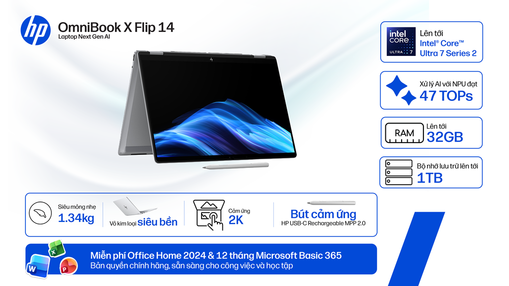 Khám phá sức mạnh NPU 47 TOPS trên HP OmniBook X Flip 14: Xử lý tác vụ AI mượt mà đến mức nào?