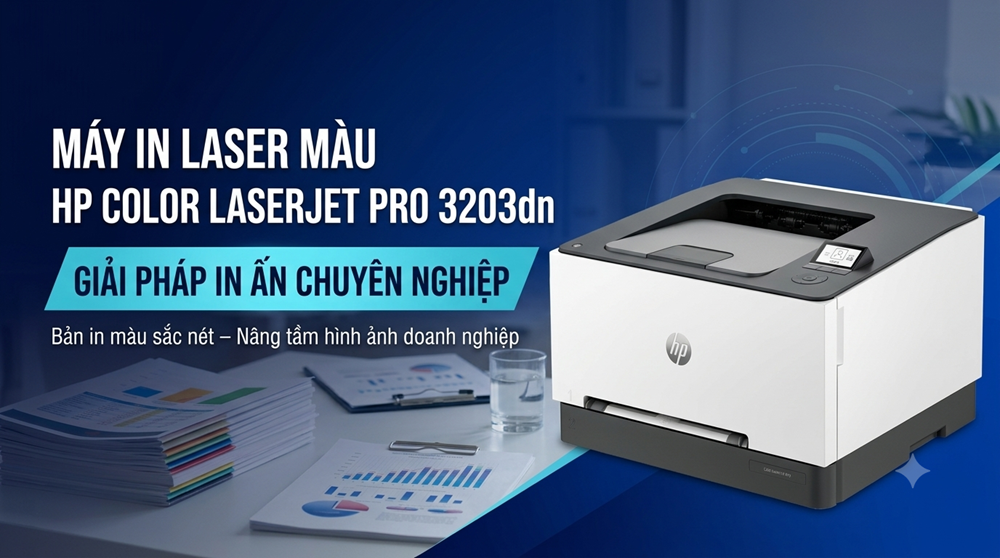 Máy In Laser Màu HP Color LaserJet Pro 3203dn – Giải Pháp In Ấn Chuyên Nghiệp, Tặng Ngay 1 Ream Giấy A4