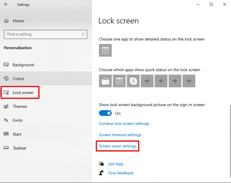 Khóa màn hình trên Windows 10 với Screen Saver Settings