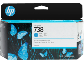Mực in HP 738 130-ml Cyan DesignJet Ink Cartridge (498N5A)