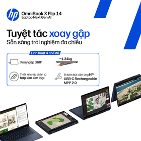 HP OmniBook X Flip 2-in-1 Laptop Next Gen AI 14-fk0092AU (BZ7P5PA)