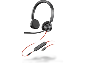 Tai nghe Poly Blackwire 3325 Stereo Microsoft Teams Certified USB-C Headset +3.5mm Plug +USB-C/A Adapter (8X222AA)