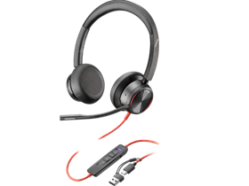 Tai nghe Poly Blackwire 8225 Stereo Microsoft Teams Certified USB-C Headset +USB-C/A Adapter (8X225AA)