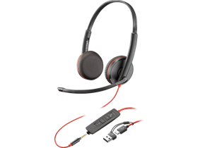 Tai nghe Poly Blackwire 3225 Stereo USB-C Headset +3.5mm Plug +USB-C/A Adapter (Bulk) (8X229A6)
