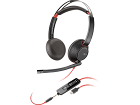 Tai nghe Poly Blackwire 5220 Stereo USB-C Headset +3.5mm Plug +USB-C/A Adapter (Bulk) (8X231A6)